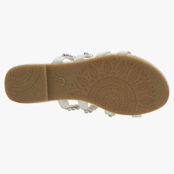 NIB [Olivia Miller] "Piece of Cake" Studded Open Toe Slip-On Sandals Womens Sz 8 - Picture 7 of 9